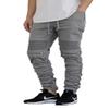 AIRNINE Men's Premium Twill Drop Crotch Jogger Pants S-5XL (Shirring_Grey, 4X-Large) view 1