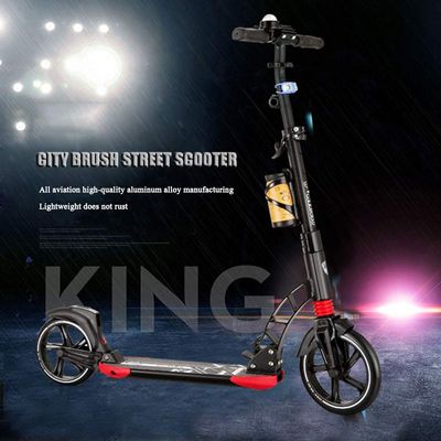 WRRAC-Trampolines High End Pro Scooter - Tornado City Scooter with Brake and Suspension, Foldable and Height-Adjustable City Scooter, Kickscooter for Adults and Children