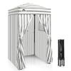 EAGLE PEAK Flex Ultra Compact 4x4 Pop-up Canopy, Sun Shelter, Changing Room, Portable Privacy Canopy Cabana for Pool, Fashion Photoshoots, or Camping, Gray/White view 1