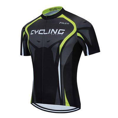 Cycling Jersey Men Bike Short Sleeve with 3 Rear Pockets,Reflective Breathable,Quick Dry,Bicycle Shirt S-3XL