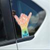 Hang Loose Shaka Sign Surf Sticker | Hawaii Sunny Beach & Palm Tree Decal for Vehicle or Laptop view 4