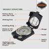 AOFAR Military Compass AF-4580 Black Lensatic Sighting Navigation, Waterproof and Shakeproof with Map Measurer Distance Calculator, Pouch for Camping, Hiking, Hunting, Backpacking view 2
