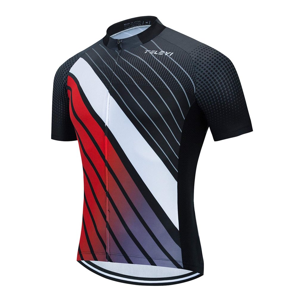 Cycling Jersey Men Bike Short Sleeve with 3 Rear Pockets,Reflective Breathable,Quick Dry,Bicycle Shirt S-3XL