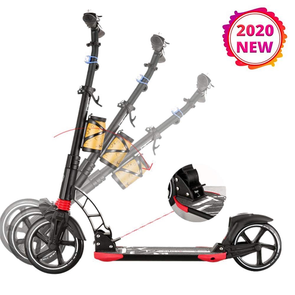 WRRAC-Trampolines Scooter - Hurricane City Scooter, 230mm Giant XXL Wheel with Suspension, City Scooter Foldable and Height-Adjustable, Kickscooter for Adults and Children