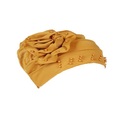 HZUX Big Flower Turbans for Women Soft Head Headwear India Hat Hijab Scarfs Cap Yellow