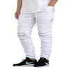 AIRNINE Men's Premium Twill Drop Crotch Jogger Pants S-5XL (Shirring_White, 4X-Large) view 1