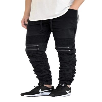AIRNINE Men's Premium Twill Drop Crotch Jogger Pants S-5XL (Shirring_Black, 5X-Large)