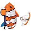 Head Sea Pals Junior Dry Snorkeling Mask/Snorkel Combination Kit for Children Ages 8 to 12 with Carry Bag, Orange Clownfish view 1