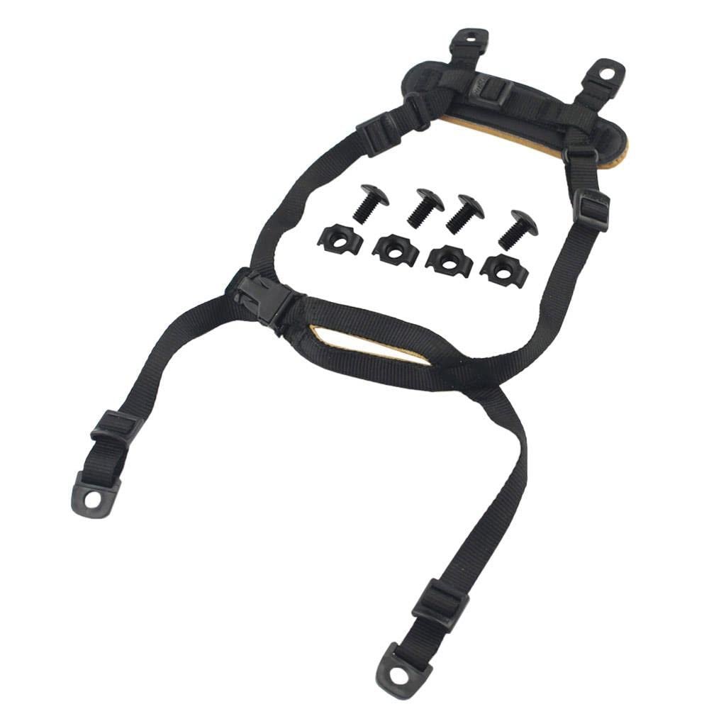 ATAIRSOFT 4 Points Helmet Accessory Retention System Chin Strap with Bolts and Screws for Fast Tactical Airsoft MICH IBH Helmet Black