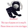 Glow in The Dark Moon Space Little Boys Long Sleeve Pajamas Sets 100% Cotton Sleepwear Toddler Kids Pjs Size 4T Blue view 3