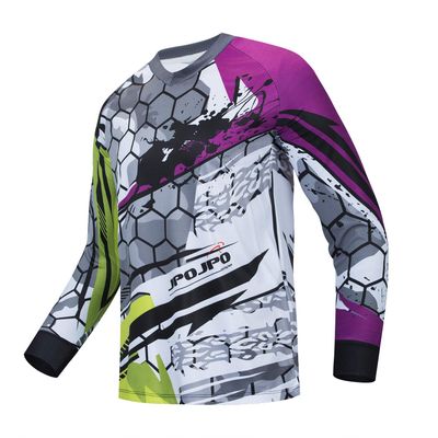 Weimostar Men's Cycling Jersey MTB T Shirt Long Sleeve Mountain Bike Motorcycle Outdoor Bicycle Clothes Purple Size XL
