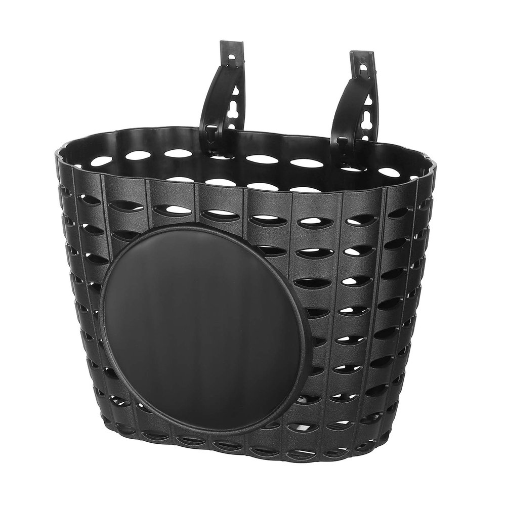 BESPORTBLE Kids Bike Basket Plastic Front Handlebar Bicycle Lift Off Baskets for Children Bike Accessories (Black) Size S