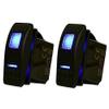 Amarine Made 2-Pack 12v 20 Amp Waterproof On-Off-On 2 Position Boat Marine DPDT 7 Pin Rocker Switch with 2 Led Lamps (Blue) view 2