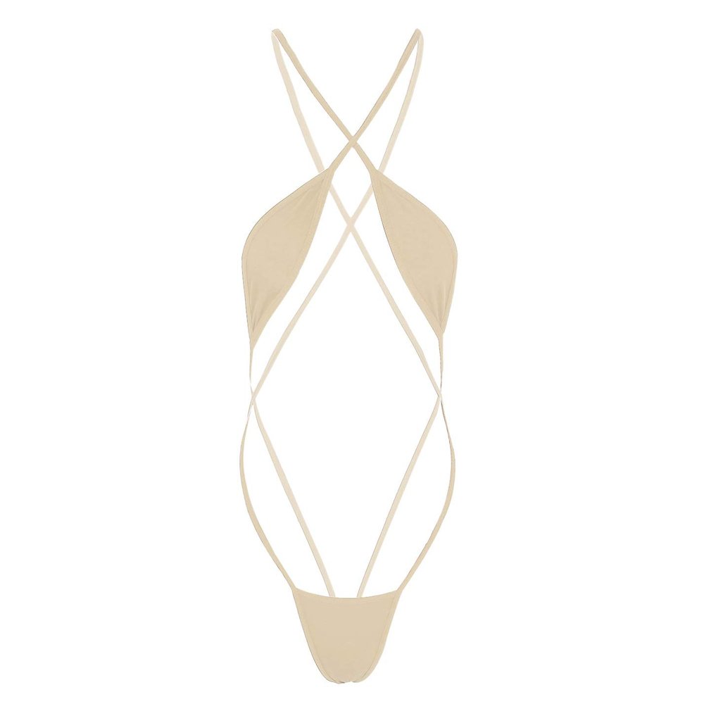 Hularka Woman Micro Bikini Thong Swimsuit One Piece Bodysuit Monokini Swimwear Slingshot Lingerie Nude Medium