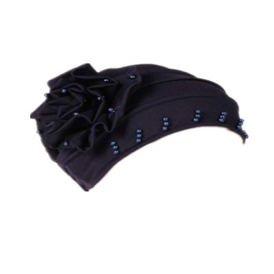 HZUX Big Flower Turbans for Women Soft Head Headwear India Hat Hijab Scarfs Cap Navy