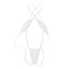 Hularka Woman Micro Bikini Thong Swimsuit One Piece Bodysuit Monokini Swimwear Slingshot Lingerie White Medium view 3