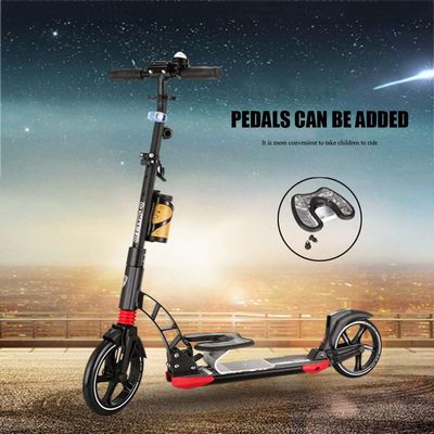 WRRAC-Trampolines Speed Lightweight Foldable Scooter Suitable for Ages 12+ Adult Commute School Run Everyday Shock Dampening System with Brake and Suspension