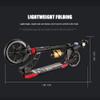 WRRAC-Trampolines Speed Lightweight Foldable Scooter Suitable for Ages 12+ Adult Commute School Run Everyday Shock Dampening System with Brake and Suspension view 2