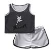 Agoky Kids Boys Girls Activewear Outfit Sleeveless Tops Vest Shorts Tracksuit Set for Sports Running Exercise Fitness Grey 5-6 view 1