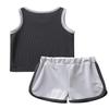 Agoky Kids Boys Girls Activewear Outfit Sleeveless Tops Vest Shorts Tracksuit Set for Sports Running Exercise Fitness Grey 5-6 view 2