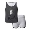 winying 2PCS Girls Sports Outfit Sleeveless Vest Top with Shorts Set Gym Workout Running Tracksuit Grey 5-6 (120) view 1
