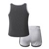 winying 2PCS Girls Sports Outfit Sleeveless Vest Top with Shorts Set Gym Workout Running Tracksuit Grey 5-6 (120) view 2
