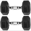 Fitvids Premium Rubber Encased Hex Dumbbell, 10LB Pair view 1
