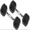 Fitvids Premium Rubber Encased Hex Dumbbell, 10LB Pair view 2