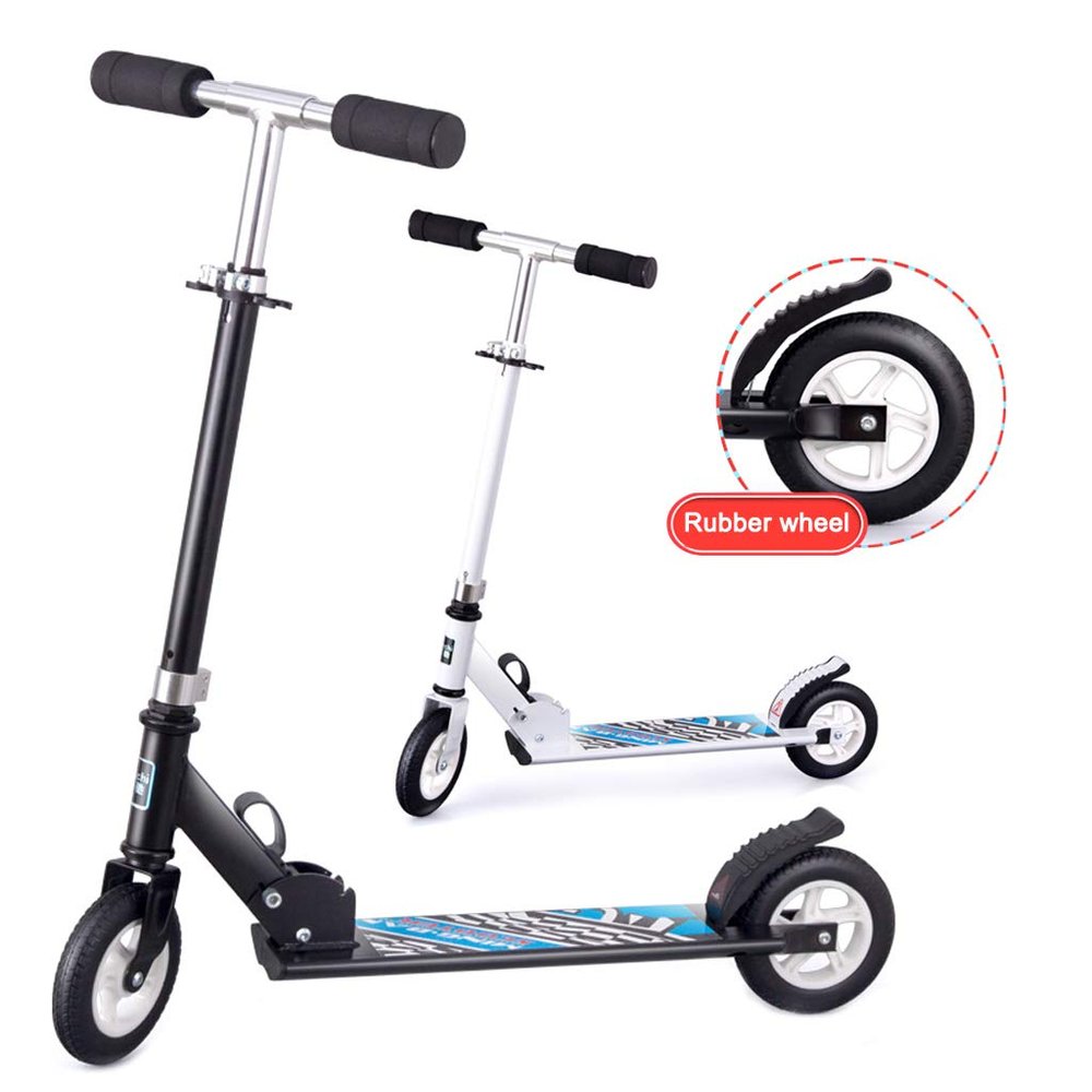 WRRAC-Trampolines Teens Kick Scooters Featuring Quick-Release Folding System Height-Adjustable Trick Scooters with 150mm Big Wheels Aluminum Alloy Deck Support 60kg