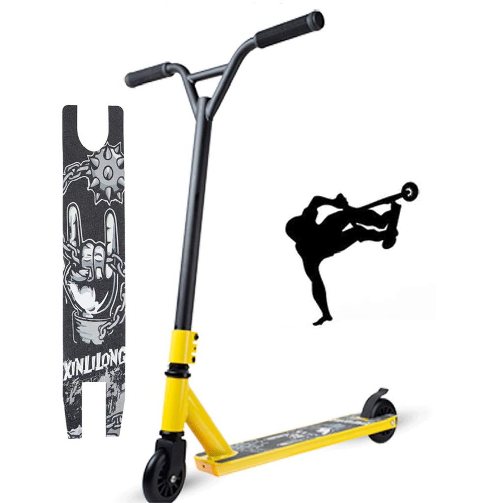 WRRAC-Trampolines Stunt Scooter with Alloy Deck, 100MM PU Wheels and ABEC-7 Bearings Pro Kick Trick Scooter 360 Spin Grips for Beginners Kids 8 Years and Up