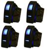 Amarine Made 4pcs of 12v 20A Rocker Switch Waterproof On-Off-On 2 Position Switch Boat Marine DPDT 7 Pin with 2 Led Lights (Blue) view 2