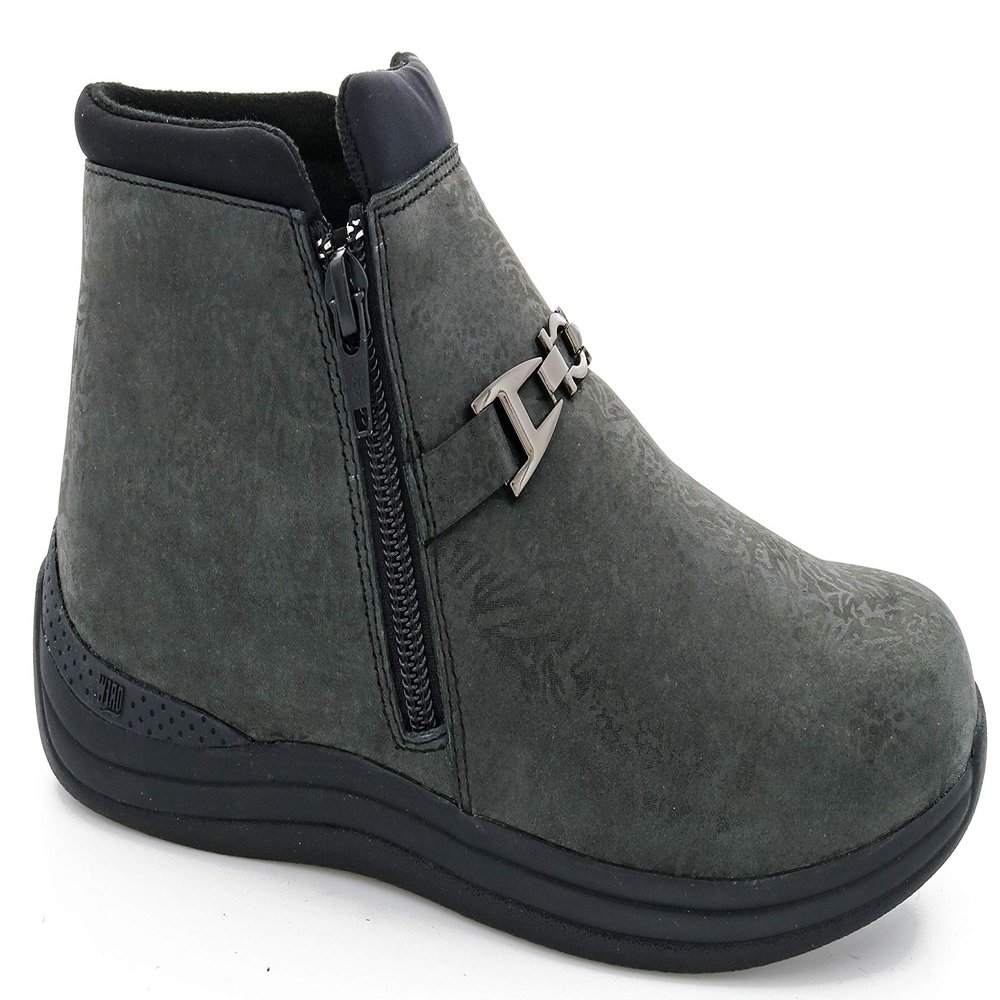 Drew Women's Blossom Black Foil Metallic Leather Boot 11 Medium (B) US