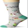 K. Bell Socks Women's Holiday Fun Novelty Crew Socks, FA La La La Llama (Gray Heather), Shoe Size: 4-10 view 1