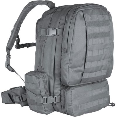 Fox Outdoor Products Advanced 2-Day Combat Pack | 48L MOLLE Tactical Backpack with Hydration Pocket & Organizer Compartments, Shadow Gray