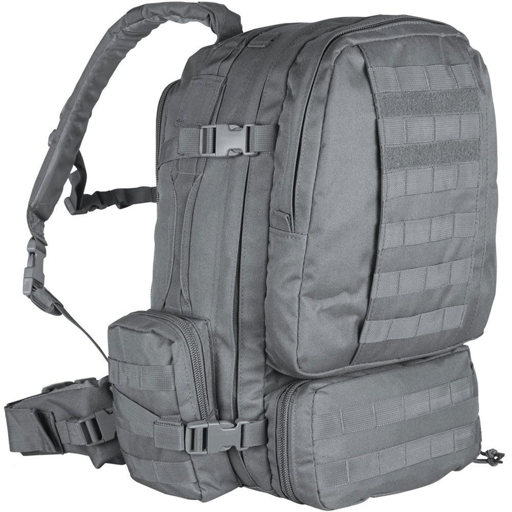 Fox Outdoor Products Advanced 2-Day Combat Pack | 48L MOLLE Tactical Backpack with Hydration Pocket & Organizer Compartments, Shadow Gray