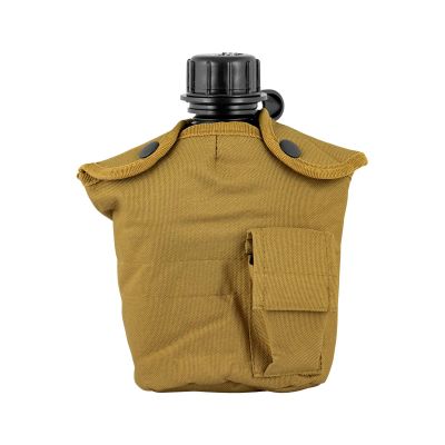 FOX OUTDOOR PRODUCTS 1-Quart Canteen Cover, Durable Pile-Lined Outdoor Canteen Case, Slide-Lock Belt Keepers, Drainage Hole, Coyote