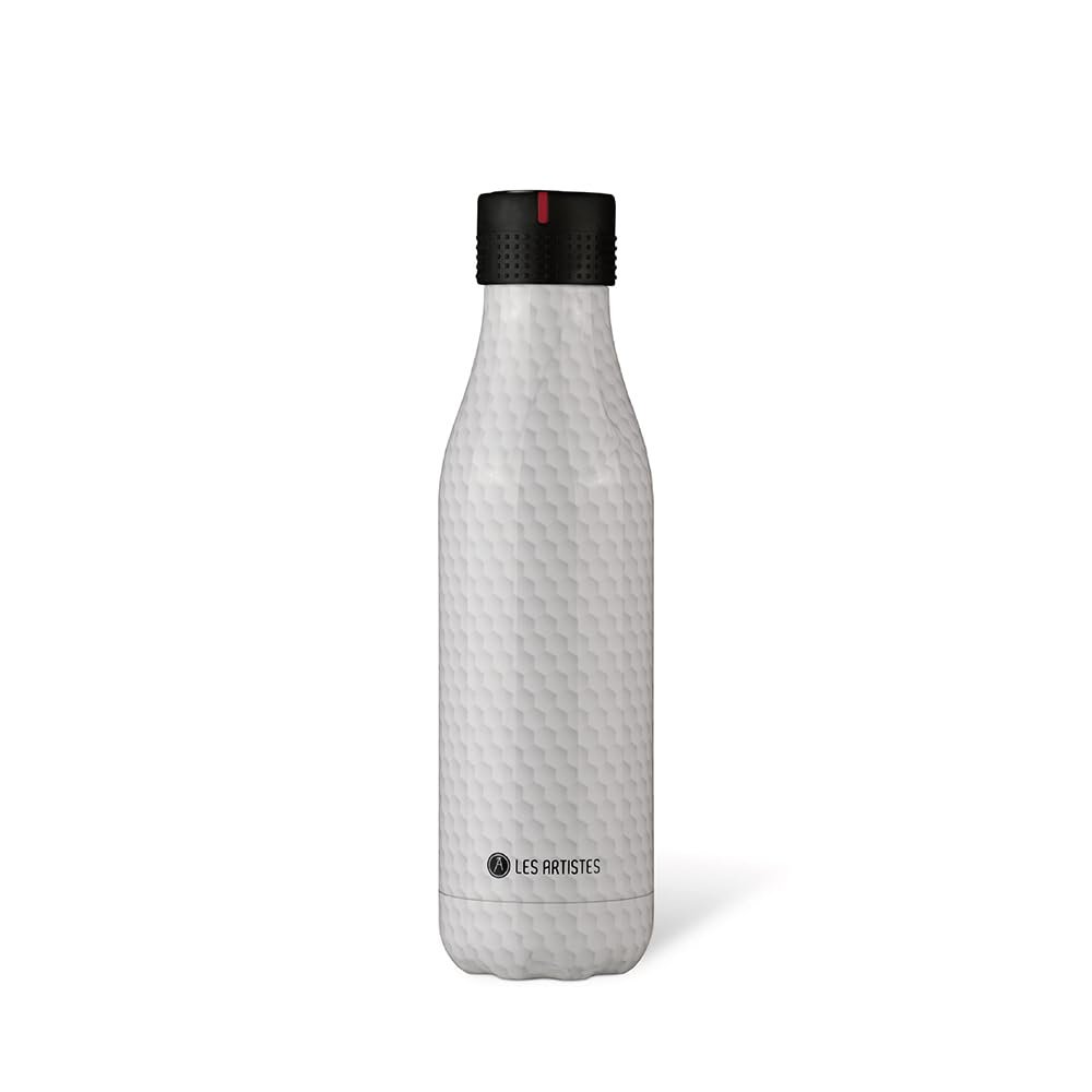 LES ARTISTES Bottle UP Nid d'abeille bril 500ml/Honeycomb 16,5fl.oz+Stic'it Bottle, Adult Unisex, Honeycomb (White) 500ml