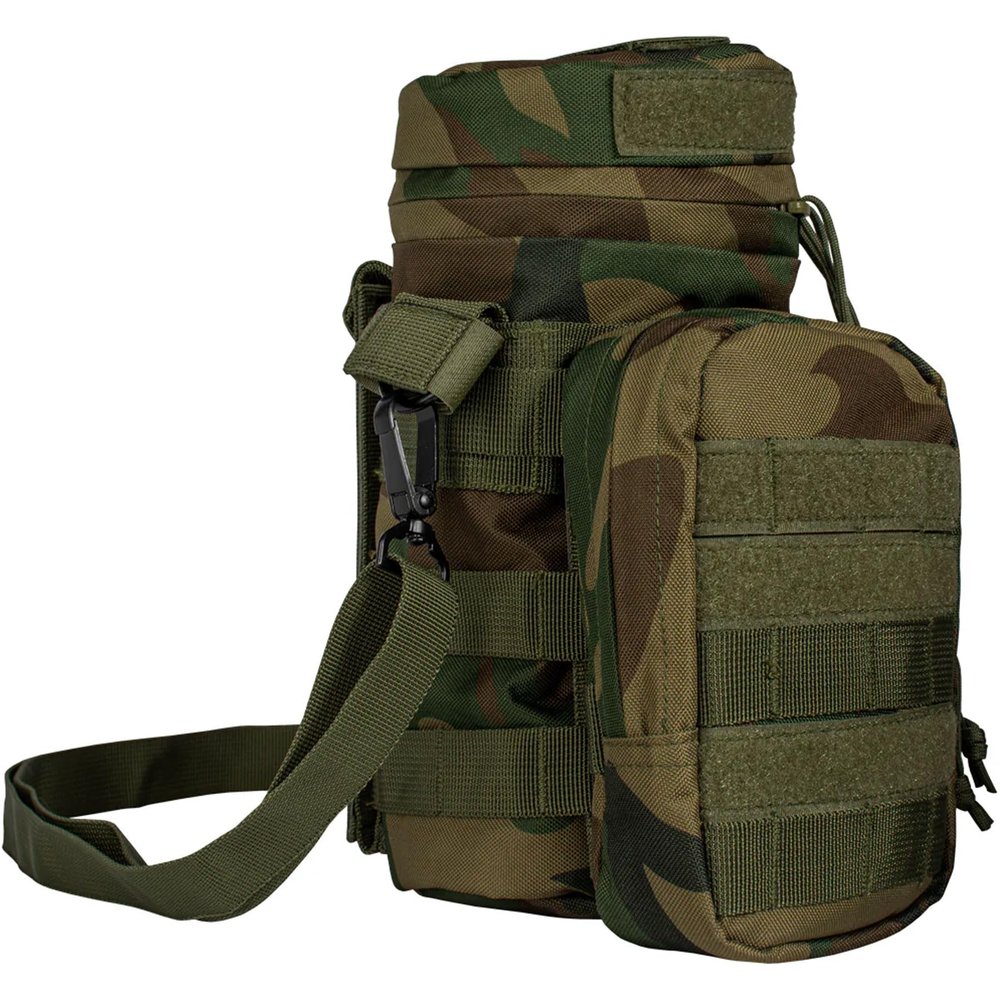 FOX OUTDOOR PRODUCTS Hydration Carrier Pouch - Modular Insulated Water Container Transport Bag with Pouch & Adjustable Shoulder Strap, Woodland Camo
