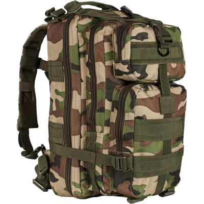 FOX OUTDOOR PRODUCTS Medium Transport Pack | 29L Tactical Backpack with Organizer Pockets, MOLLE Webbing & Hydration Sleeve, Woodland Camo