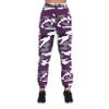 ZODLLS Women's Camo Pants Cargo Trousers Cool Camouflage Pants Elastic Waist Casual Jogger Pants with Pocket Purple Camo-M view 1