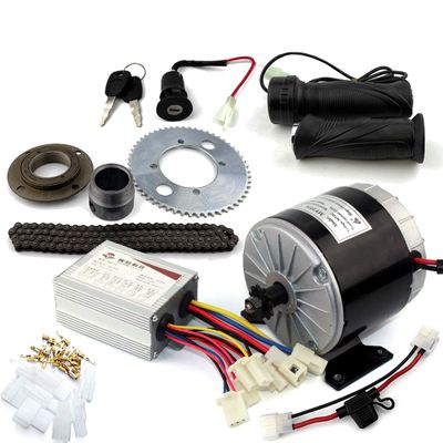 24V36V 350W Mini Bike Motor with No Teeth Flywheel 25H Chain Sprocket Speed Control Handle and Power Lock Switch (Handle kit 36V)