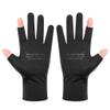 Holiberty Lightweight Silk Summer Gloves Non-Slip Outdoor Sports Driving Cycling Gloves Winter Warm Running Glove Liner Sun UV Protection Fishing Gloves for Women Men (Black, 2/5 Fingerless) view 2