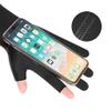 Holiberty Lightweight Silk Summer Gloves Non-Slip Outdoor Sports Driving Cycling Gloves Winter Warm Running Glove Liner Sun UV Protection Fishing Gloves for Women Men (Black, 2/5 Fingerless) view 3
