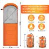 ECOOPRO Warm Weather Sleeping Bag - Portable, Waterproof, Compact Lightweight, Comfort with Compression Sack - Great for Outdoor Camping, Backpacking & Hiking-83 L x 30" W Fits Adults (D-Orange) view 2