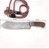 Nooraki MK-54 Custom Handmade Damascus Fixed Blade Machete Knife, Multi Use Axe Machete Knife, Camping Knife, Hunting Knife, Bushcraft Knife, Walnut Wood Full Tang Handle 15 inches with Sheath view 2