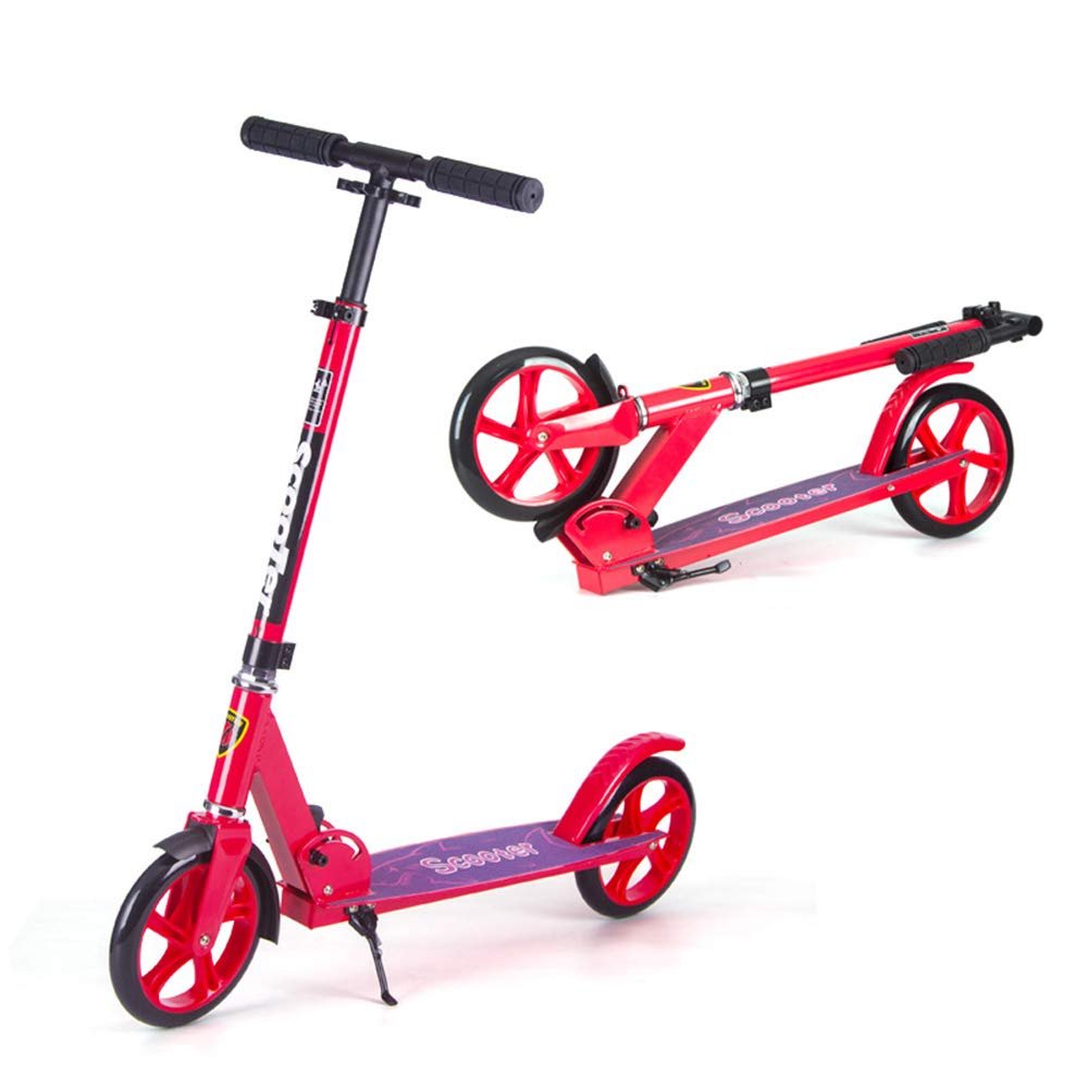 WRRAC-Trampolines Adult Scooter Foldable Two Bare Feet Street Freestyle Stunt Scooter with Brake and Suspension for Beginner Teen Kids Girls Boys Adult Ground Brush Street Drift