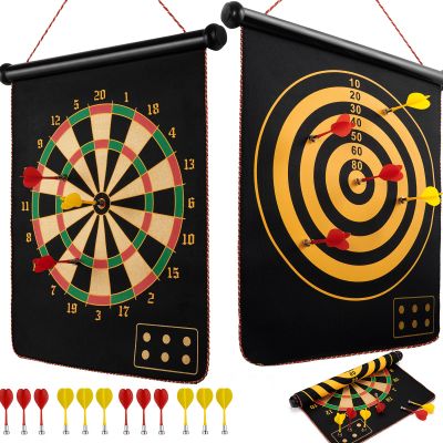 BATURU Magnetic Dart Board for Kids, Teens, and Adults  Double-Sided Dart Board Game with Strong Magnetic Darts, Roll-Up Portable Design, Gifts for Teen Boys, Family Parties, Camping, and Birthdays