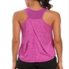 Aeuui Workout Tops for Women Racerback Mesh Yoga Shirts Athletic Running Tank Tops Sleeveless Gym Clothes Dark Purple view 1
