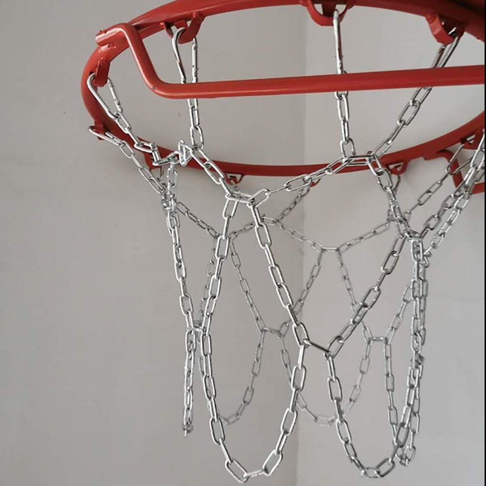 XingLi with Spring Buckle Outdoor, Indoor Basketball Net, Iron Chain Basketball Net Professional Standard Heavy-Duty Galvanized Basketball Net
