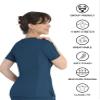 Maevn Matrix Womens Curved Mock Wrap Stretchy Medical Scrub Top view 4